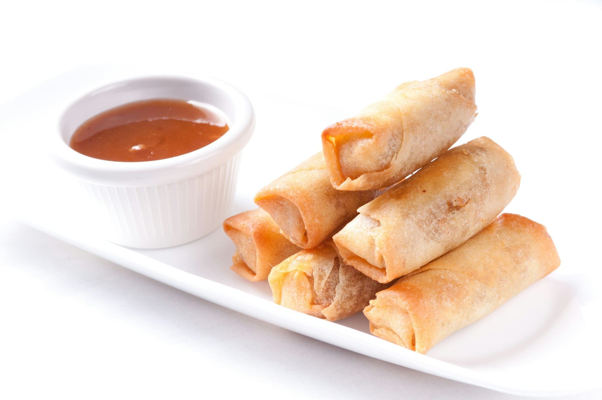 spring rolls with plum sauce